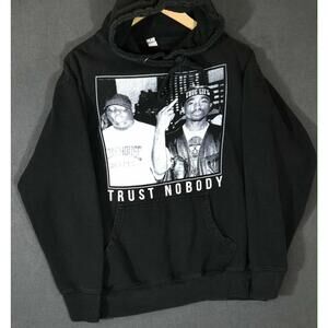 Tupac Biggie Trust Nobody Hoodie Black Rap Hip Hop Graphic Medium #4